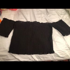 Black see through crop top